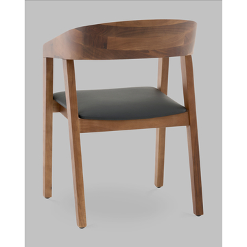 Стул Вудкерри каркас дерево цвет темный орех экокожа черный