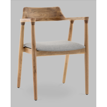 Стул Вудримини каркас дерево цвет натуральный орех рогожка серый
