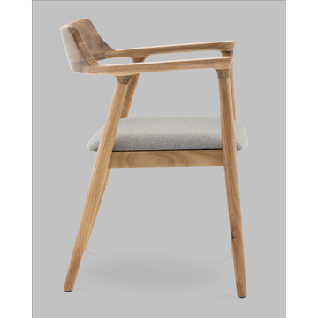 Стул Вудримини каркас дерево цвет натуральный орех рогожка серый