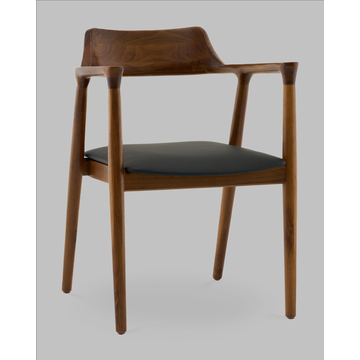 Стул Вудримини каркас дерево цвет темный орех экокожа черный