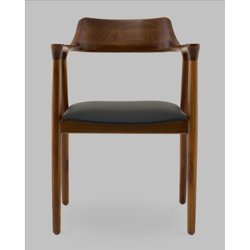 Стул Вудримини каркас дерево цвет темный орех экокожа черный