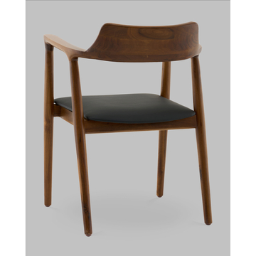 Стул Вудримини каркас дерево цвет темный орех экокожа черный