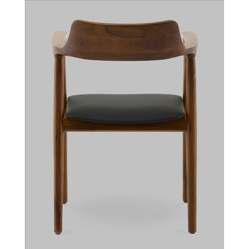 Стул Вудримини каркас дерево цвет темный орех экокожа черный