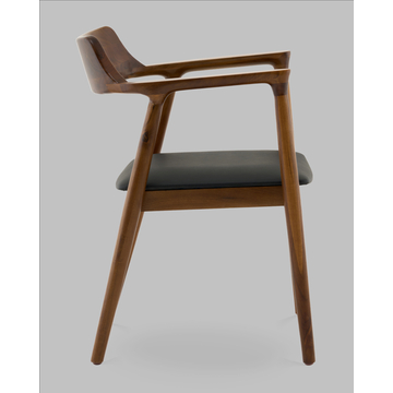 Стул Вудримини каркас дерево цвет темный орех экокожа черный