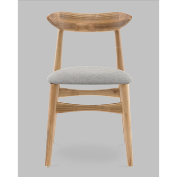 Стул Вудсимпл каркас дерево цвет натуральный орех рогожка серый