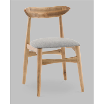 Стул Вудсимпл каркас дерево цвет натуральный орех рогожка серый