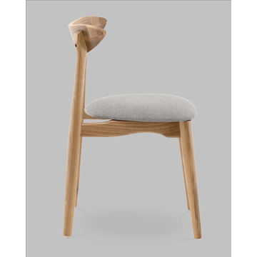 Стул Вудсимпл каркас дерево цвет натуральный орех рогожка серый