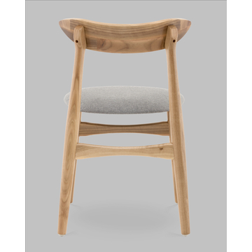 Стул Вудсимпл каркас дерево цвет натуральный орех рогожка серый