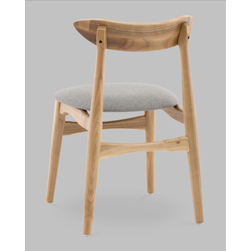 Стул Вудсимпл каркас дерево цвет натуральный орех рогожка серый