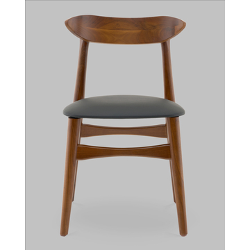 Стул Вудсимпл каркас дерево цвет темный орех экокожа черный