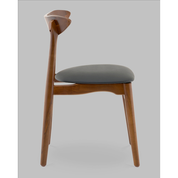 Стул Вудсимпл каркас дерево цвет темный орех экокожа черный