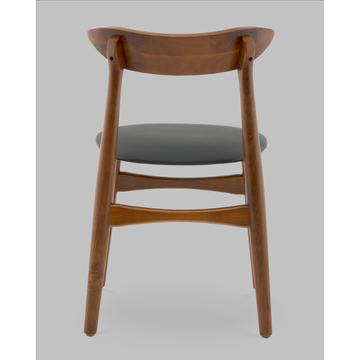 Стул Вудсимпл каркас дерево цвет темный орех экокожа черный