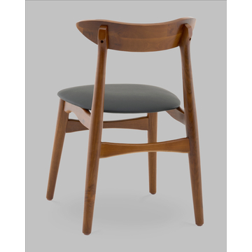 Стул Вудсимпл каркас дерево цвет темный орех экокожа черный