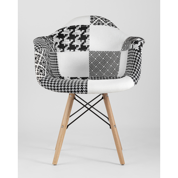Кресло пэчворк черно-белое 4 шт.