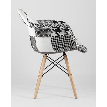 Кресло пэчворк черно-белое 4 шт.