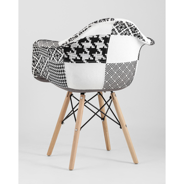 Кресло пэчворк черно-белое 4 шт.