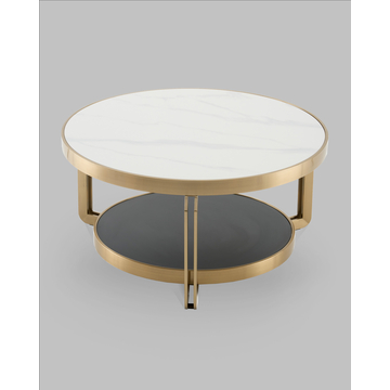 Журнальный столик Калисто 90*90 см светлая и темная керамика