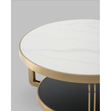 Журнальный столик Калисто 90*90 см светлая и темная керамика