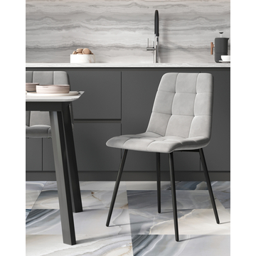 Стул Одди NEW велюр светло-серый