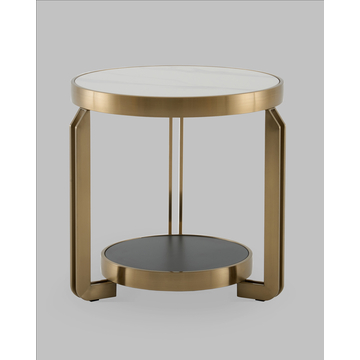 Журнальный столик Калисто 55*55 см светлая и темная керамика