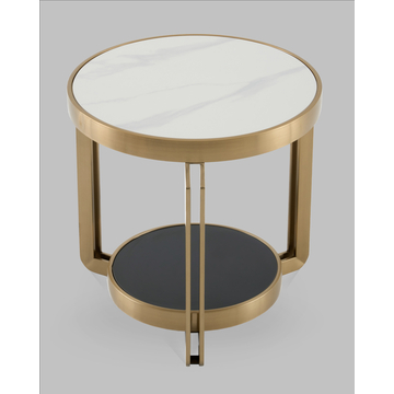 Журнальный столик Калисто 55*55 см светлая и темная керамика