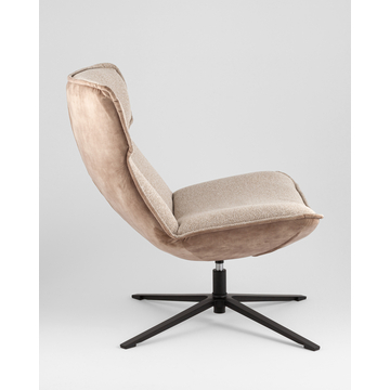 Кресло лаунж Sway бежевый с коричневым