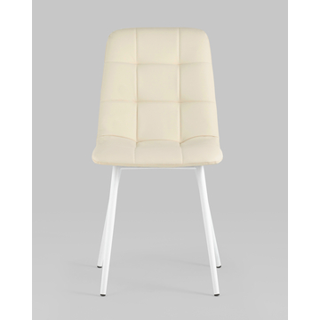 Стул Oliver экокожа белый белые ножки