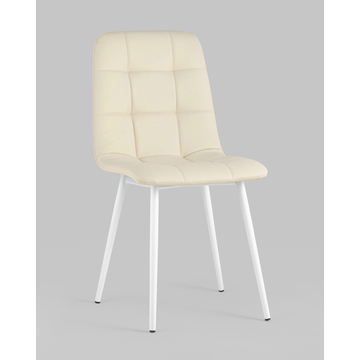 Стул Oliver экокожа белый белые ножки