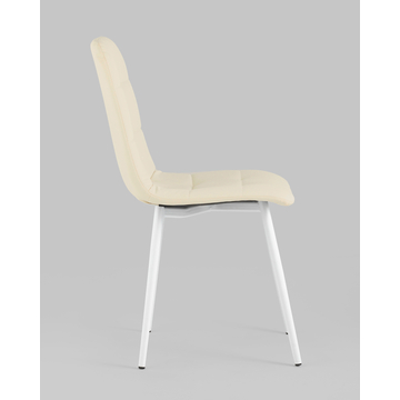 Стул Oliver экокожа белый белые ножки