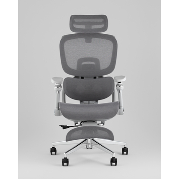 Кресло офисное TopChairs Prodigy с оттоманкой серый