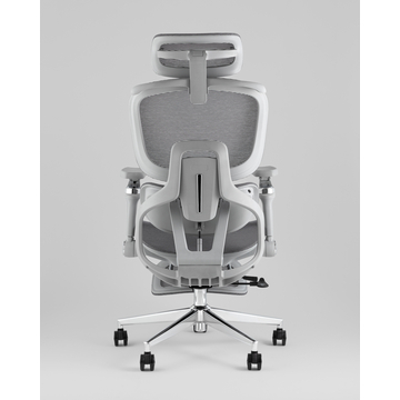 Кресло офисное TopChairs Prodigy с оттоманкой серый