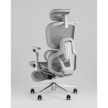 Кресло офисное TopChairs Prodigy с оттоманкой серый