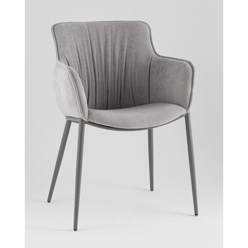 Стул Твигги шенилл серый каркас серый