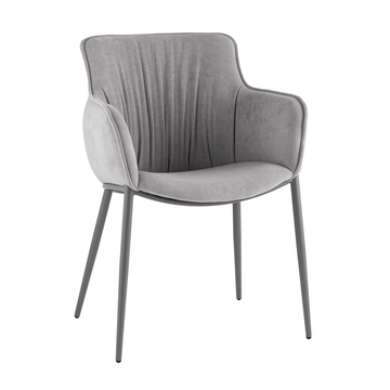 Стул Твигги шенилл серый каркас серый