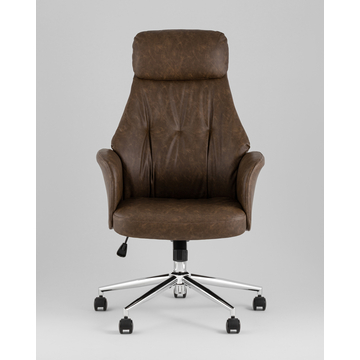 Кресло офисное TopChairs Neoma коричневый экокожа