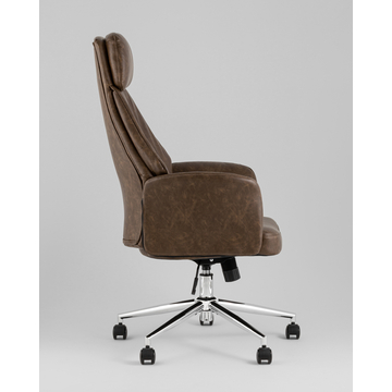 Кресло офисное TopChairs Neoma коричневый экокожа