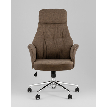 Кресло офисное TopChairs Neoma коричневый экокожа ткань