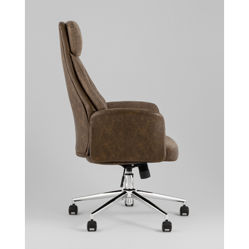 Кресло офисное TopChairs Neoma коричневый экокожа ткань