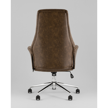 Кресло офисное TopChairs Neoma коричневый экокожа ткань