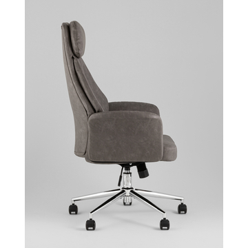 Кресло офисное TopChairs Neoma серый экокожа