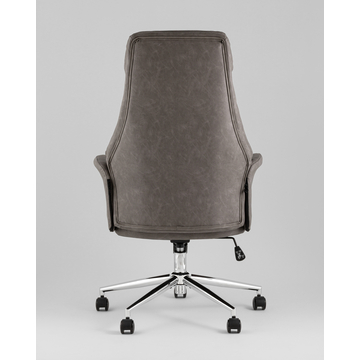 Кресло офисное TopChairs Neoma серый экокожа