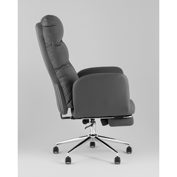 Кресло руководителя TopChairs Solid NC с оттоманкой серый