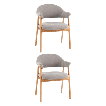 Стул обеденный Tavu с деревянными ножками серый 2 шт.