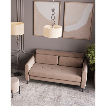 Диван-кровать прямой Барнаби велюр светло-серый