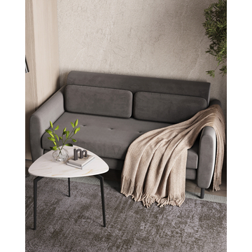 Диван-кровать прямой Барнаби велюр серый