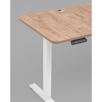 Стол с регулировкой высоты, 1 мотор, память 3 уровня высоты, 120*60 см, светлое дерево