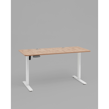 Стол с регулировкой высоты, 1 мотор, память 3 уровня высоты, 140*60 см, светлое дерево