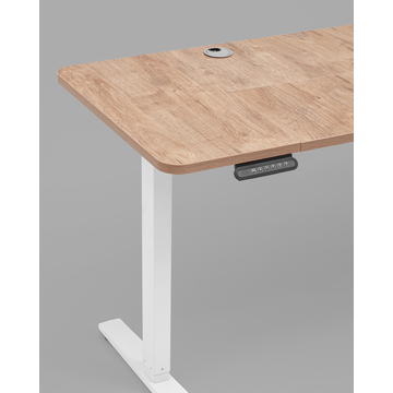 Стол с регулировкой высоты, 1 мотор, память 3 уровня высоты, 140*60 см, светлое дерево