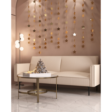 Диван прямой Кассель велюр рельефный молочный