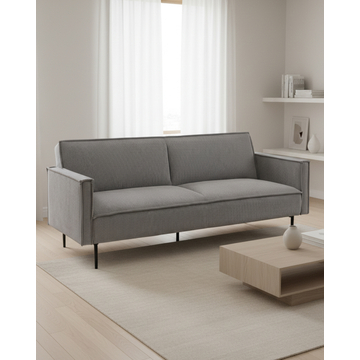 Диван прямой Кассель велюр рельефный светло-серый